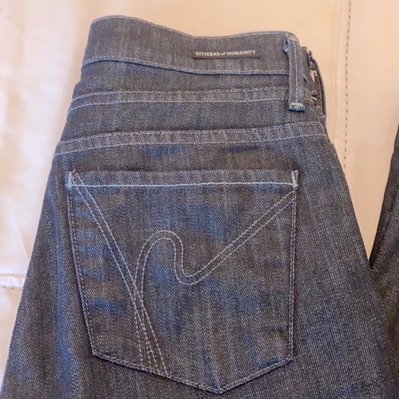 Citizens Of Humanity Dark Denim Hutton Medium Rise Wide Leg Jeans - Picture 10 of 15